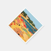 Serviette En Papier Plage vintage Côte d'Azur (Coin)