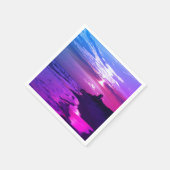 Serviette En Papier Plage violet coucher de soleil Papier serviettes (Coin)