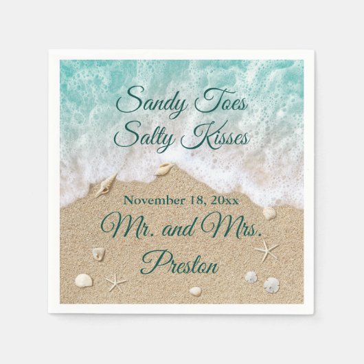 Serviette En Papier Plage Waves Sandy Toes (Devant)