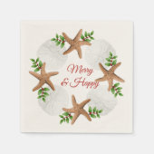 Serviette En Papier Plage Wreath Joyeux n Joyeux Noël Napkin (Devant)