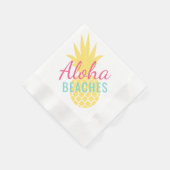 Serviette En Papier Plages d'Aloha Ananas Tropical Jaune (Coin)