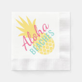 Serviette En Papier Plages d'Aloha Ananas Tropical Jaune (Devant)