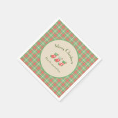 Serviette En Papier Plaid à base verte de Noël (Coin)