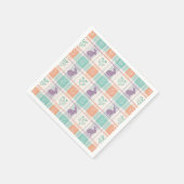 Serviette En Papier Plaid à carreaux de Pâques (Coin)