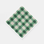 Serviette En Papier Plaid à la crème verte (Coin)