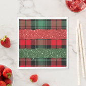 Serviette En Papier Plaid and Glitter Paper Napkin (En situation)