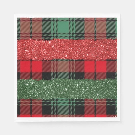 Serviette En Papier Plaid and Glitter Paper Napkin (Devant)
