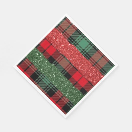 Serviette En Papier Plaid and Glitter Paper Napkin (Coin)