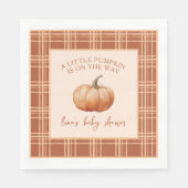 Serviette En Papier Plaid Automne Un Petit Baby shower Citrouille (Devant)