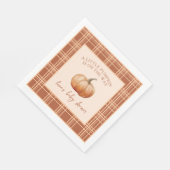 Serviette En Papier Plaid Automne Un Petit Baby shower Citrouille (Coin)