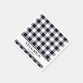 Serviette En Papier Plaid bleu de la marine familiale (Coin)