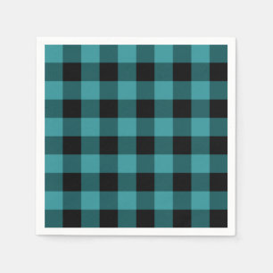 Serviette En Papier Plaid bleu et noir