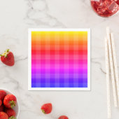 Serviette En Papier Plaid bleu rose violet rouge orange jaune (En situation)