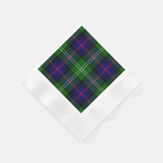 Serviette En Papier plaid bleu vert de tartan du sud (Coin)