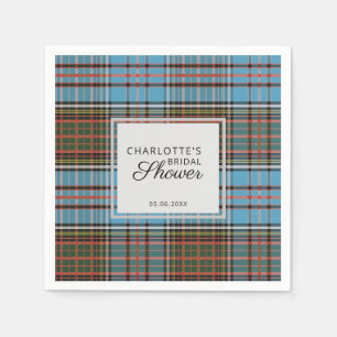 Serviette En Papier Plaid Clan Anderson Baby Shower Tartan Papier