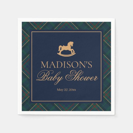 Serviette En Papier Plaid Classic Rocking Horse Baby Shower Dessert (Devant)