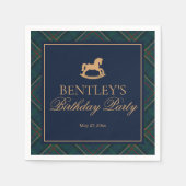 Serviette En Papier Plaid Classic Rocking Horse Birthday Party Dessert (Devant)