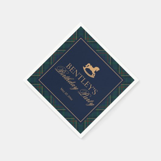 Serviette En Papier Plaid Classic Rocking Horse Birthday Party Dessert (Coin)