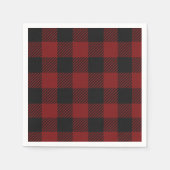 Serviette En Papier Plaid classique de bisons rouges rustiques | Vérif (Devant)
