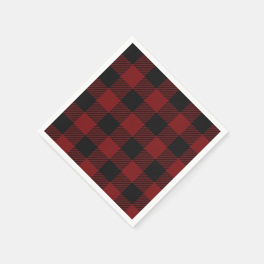 Serviette En Papier Plaid classique de bisons rouges rustiques | Vérif (Coin)