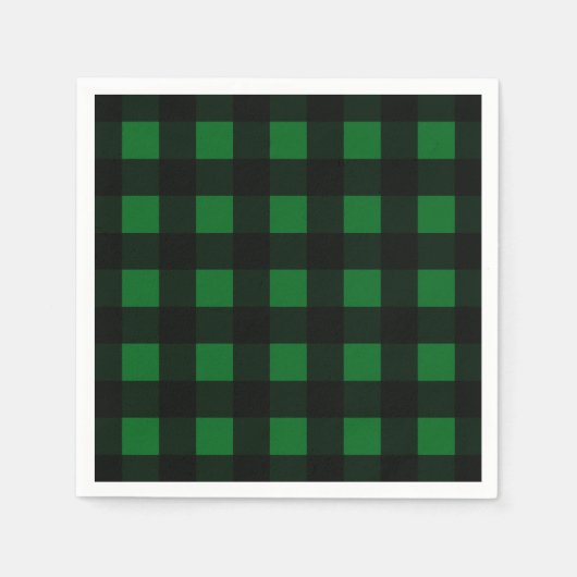 Serviette En Papier Plaid de Buffalo Vert (Devant)