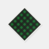 Serviette En Papier Plaid de Buffalo Vert (Coin)