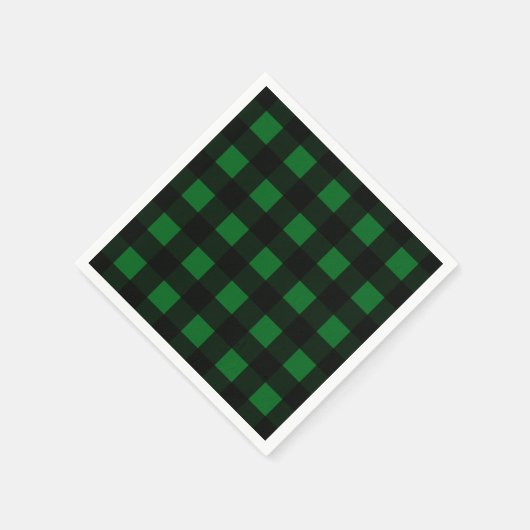 Serviette En Papier Plaid de Buffalo Vert (Coin)
