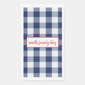 Serviette En Papier Plaid de buffle bleu et blanc personnalisé (Devant)
