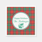 Serviette En Papier Plaid de Noël classique personnalisé (Devant)