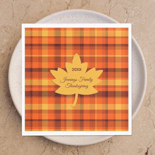Serviette En Papier Plaid de Thanksgiving Maple