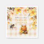 Serviette En Papier Plaid Floral Elle A Trouvé Sa Mariée De Miel (Devant)