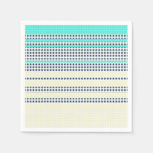 Serviette En Papier Plaid gris turquoise