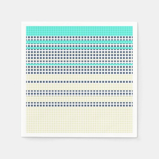 Serviette En Papier Plaid gris turquoise (Devant)