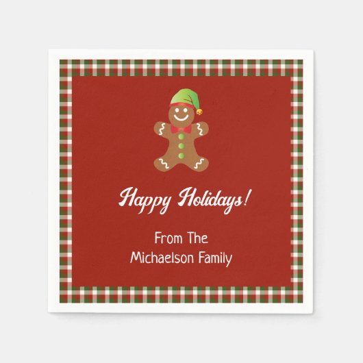 Serviette En Papier Plaid Holiday Cookie Baking Christmas (Devant)