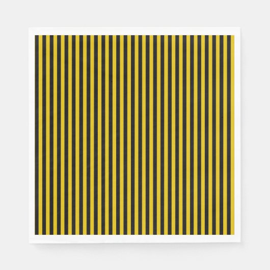 Serviette En Papier Plaid jaune or et noir (Devant)