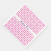 Serviette En Papier Plaid Modern Pink Heart Collection (Coin)
