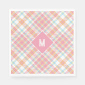 Serviette En Papier Plaid Monogramme personnalisé / Motif Tartan (Devant)