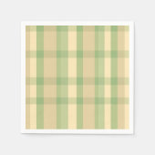 Serviette En Papier Plaid Motif vert doux et beige (Devant)