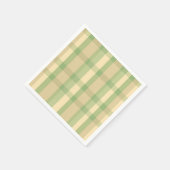 Serviette En Papier Plaid Motif vert doux et beige (Coin)