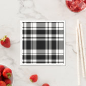 Serviette En Papier Plaid noir et blanc (En situation)