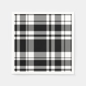 Serviette En Papier Plaid noir et blanc (Devant)