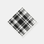 Serviette En Papier Plaid noir et blanc (Coin)