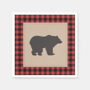 Serviette En Papier Plaid noir rouge de serviette de papier de