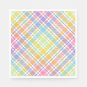 Serviette En Papier Plaid Pastel