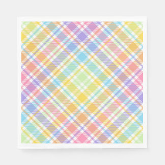 Serviette En Papier Plaid Pastel