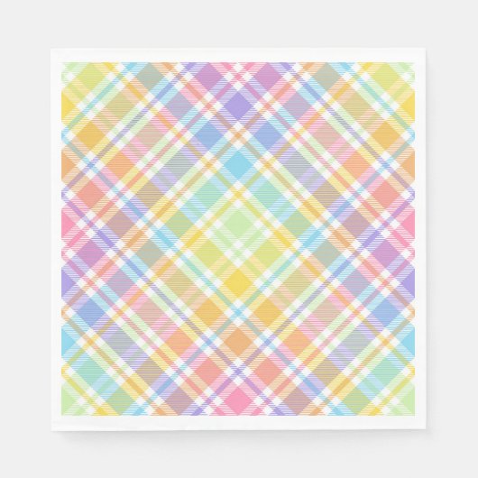 Serviette En Papier Plaid Pastel (Devant)