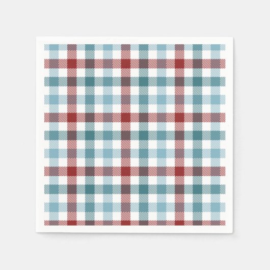 Serviette En Papier Plaid Pour Noël Mots Vacances Papier Napkin (Devant)