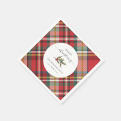 Serviette En Papier Plaid Red Rustic Joyeux Noël Farmhouse Papier (Coin)