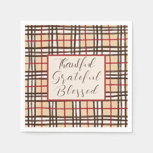 Serviette En Papier Plaid Remerciant Gratuit Béni (Devant)