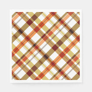 Serviette En Papier Plaid Rétro de Thanksgiving